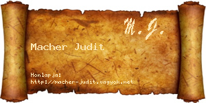 Macher Judit névjegykártya